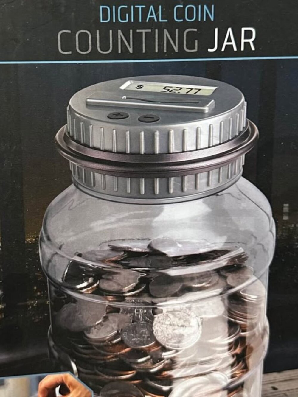 Sharper Image Digital Coin Counter Machine Jar